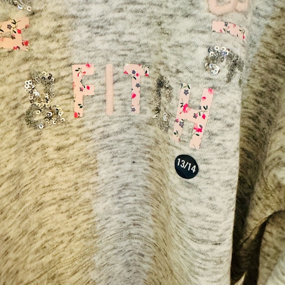 🌻 BWT Abercrombie & Fitch Gray and Pink Cowl Neck Sweatshirt - Picture 3 of 8